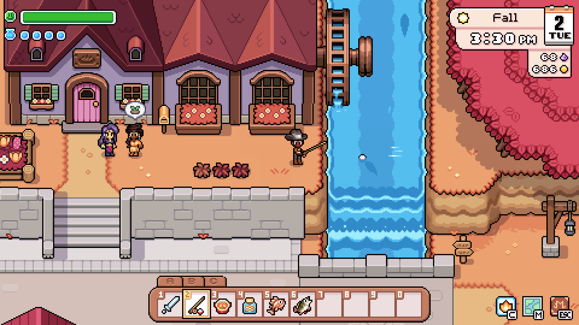 Legendary Fish Guide scene from Fields of Mistria
