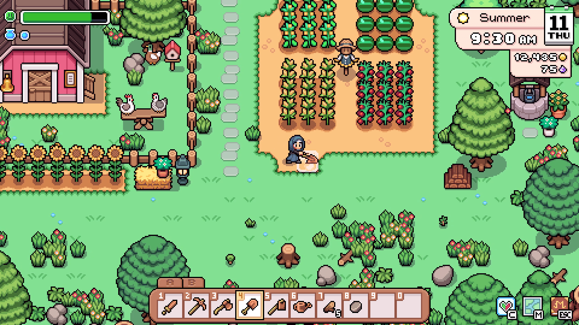 Fields of Mistria Update: v1.0.2 Patch Guide scene from Fields of Mistria